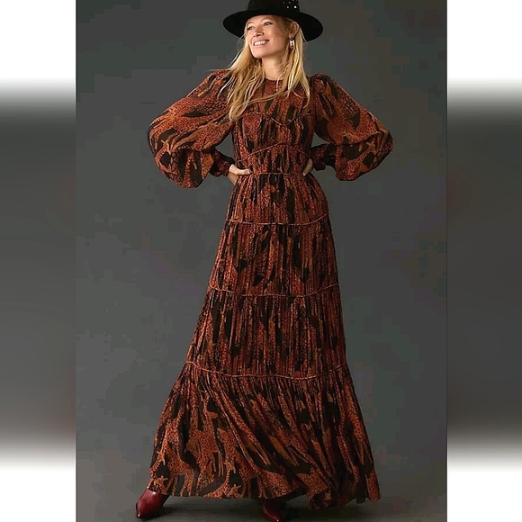FARM Rio Dresses & Skirts - FARM Rio | $330 Giraffe Print Puff Sleeve Maxi Dress